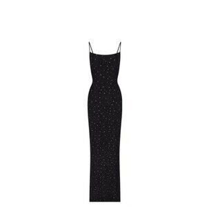 Skims soft lounge long slip dress in onyx sparkle